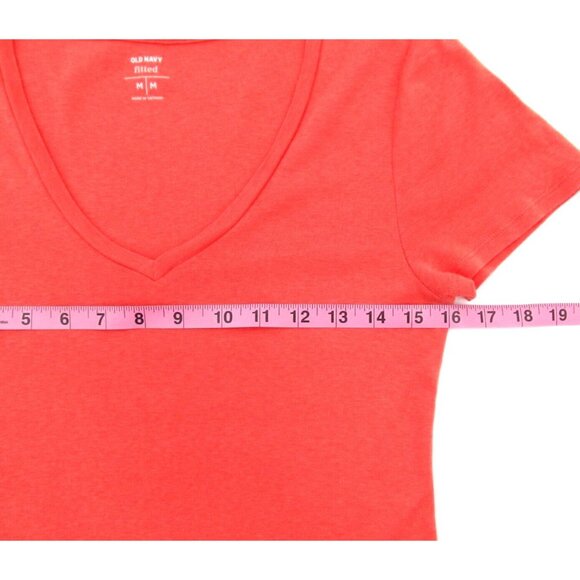 Old Navy Fitted Tee Bundle M | Orange Coral & Charcoal V-Necks - Picture 8 of 15